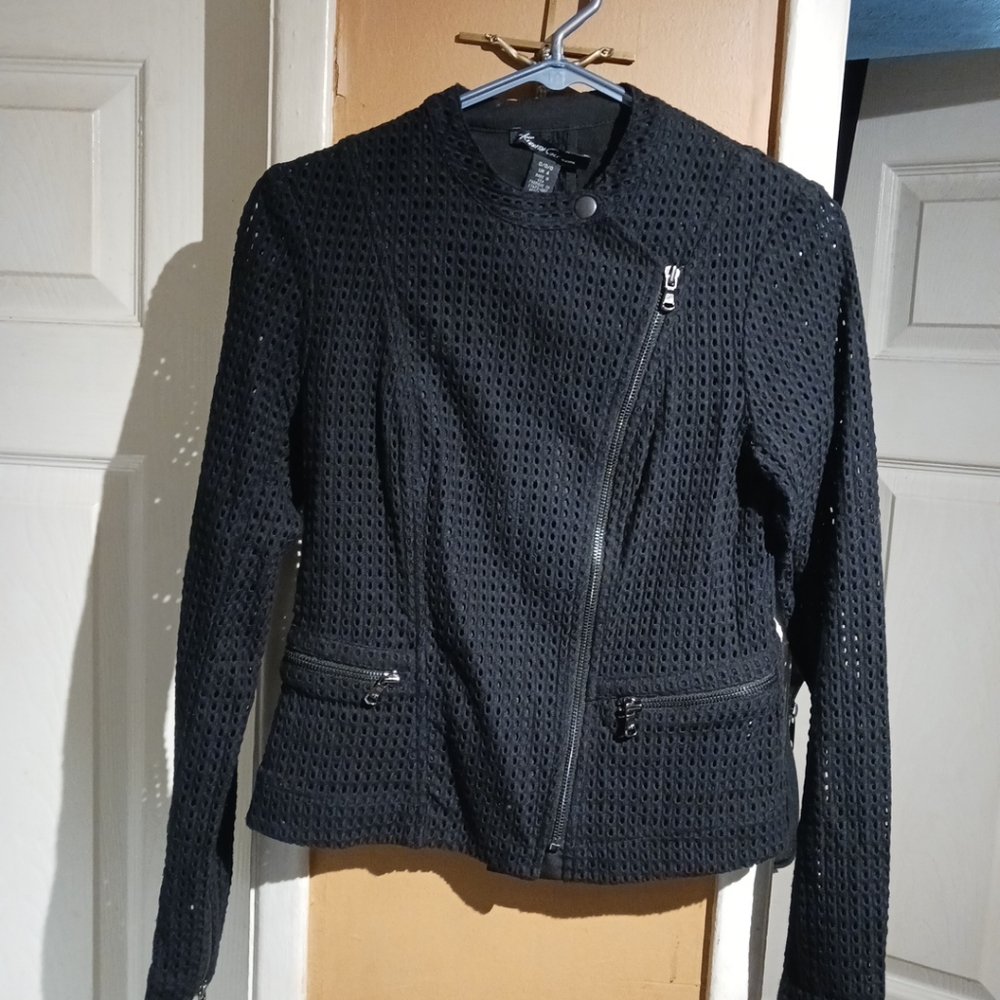 Kenneth Cole New York Women's Black Eyelet Jacket (KC21072). Size 0